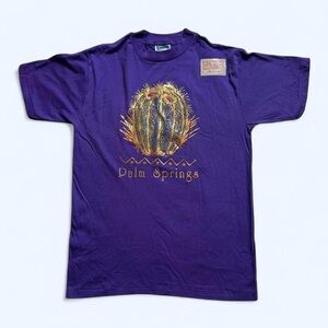 Vintage 1990s Purple Palm Springs Graphic T-Shirt L